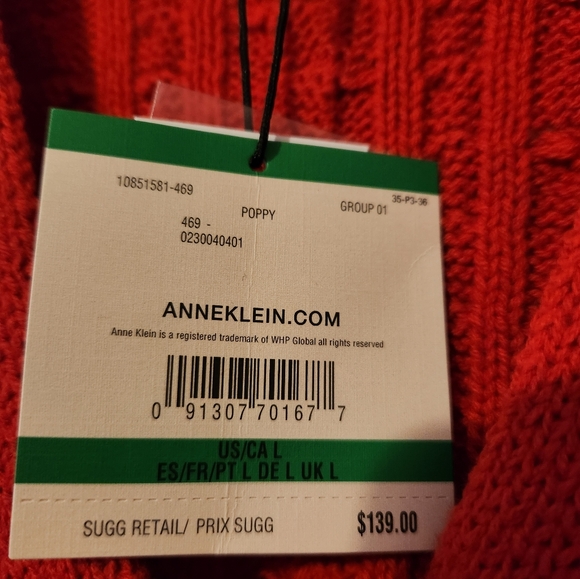 NWT Red Cable Knit Cardigan Sweater - Picture 3 of 3